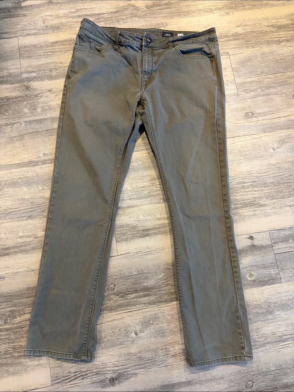 Men's Volcom Slim Straight  Olive Green Jeans